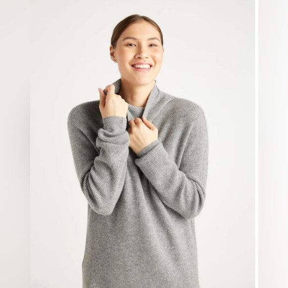 Quince Mongolian Cashmere Textured Sweater Dress M - Picture 2 of 9